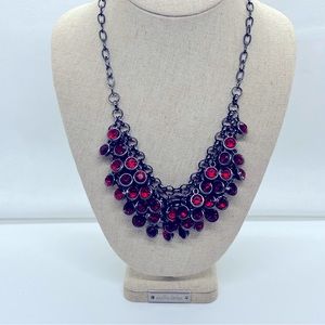 NWT 2028 Shaky Key 16’ Necklace Red Rhinestone Smokey Cup Dangle’s Nickel Free